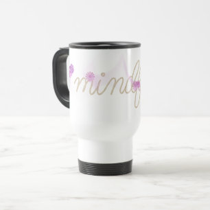 Caneca Térmica Corda MINDFUL com Flores Abstratas Rosa