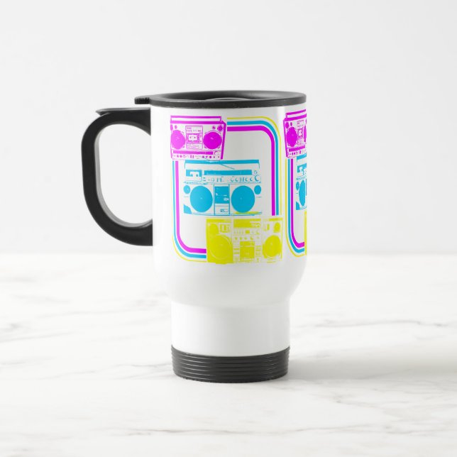 Caneca Térmica Corey Tiger 80s Boombox Ghetto Blaster Rádios (Esquerda)