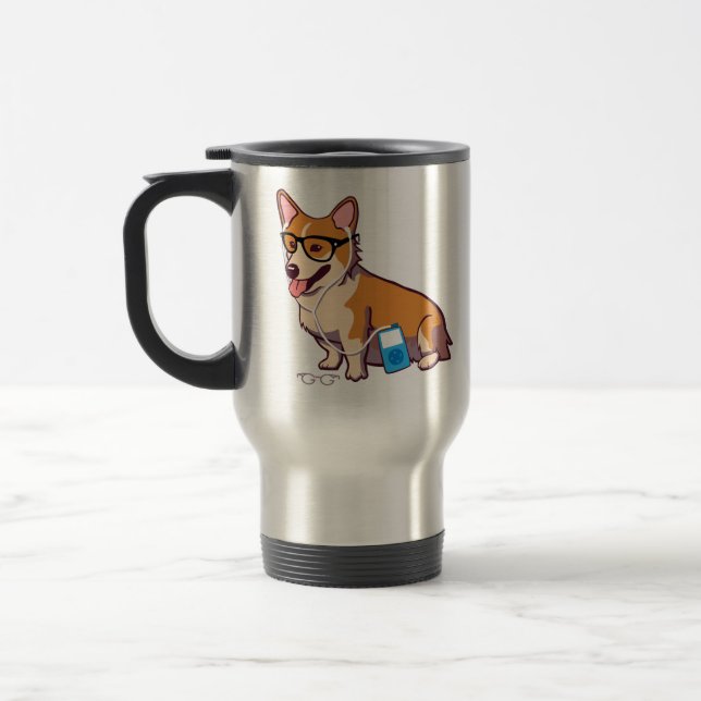 Caneca Térmica Corgi do hipster (Esquerda)