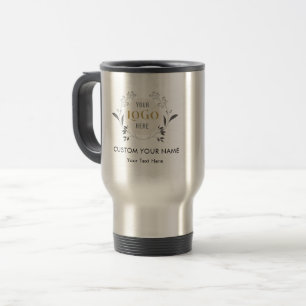 Caneca Térmica Coroa Floral Elegante Modelo de Logotipo Personali