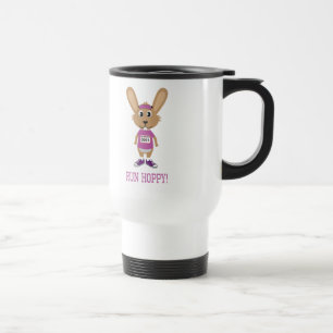 Caneca Térmica Corra Hoppy! Coelho corredor de rosa