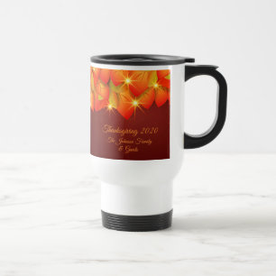 Caneca Térmica Correspondência Ação de Graças Laranja Nome Ano