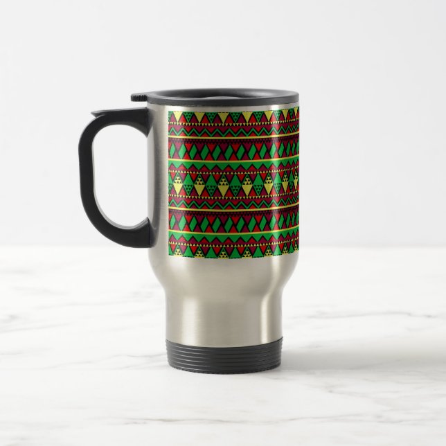 Caneca Térmica Correspondente ao Kwanzaa Amarelo Vermelho Verde (Esquerda)