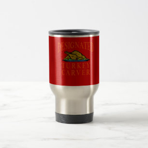 Caneca Térmica Cortador de Peru Designado Dia de Ação de Graças