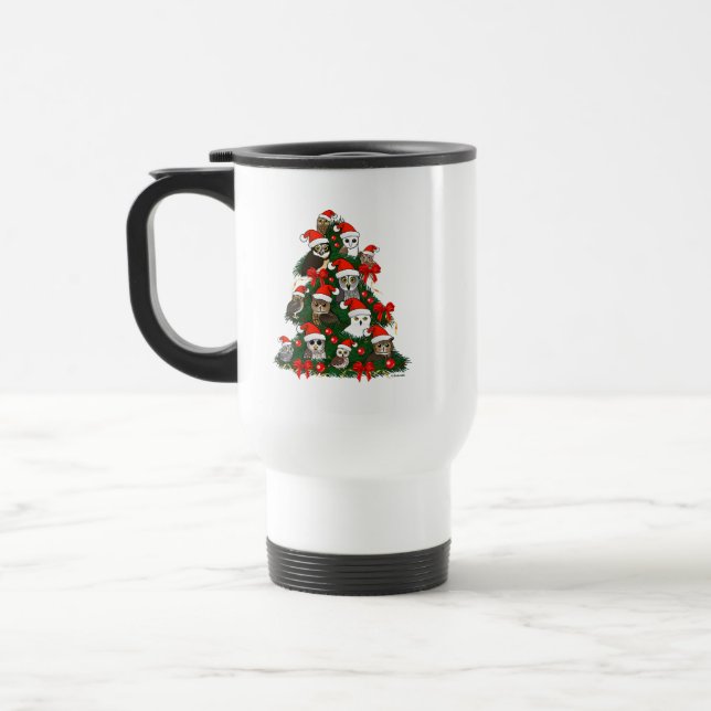 Caneca Térmica Coruja Árvore de Natal (Esquerda)