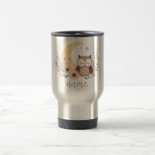 Caneca Térmica Coruja-bebê bonita com lua