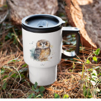 Coruja-branca em aquarela, personalizável