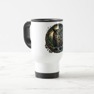 Caneca Térmica Coruja Cibernética Natureza vs Tecnologia Steampun