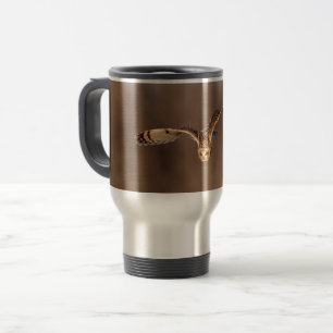 Caneca Térmica Coruja-de-orelha-curta a mergulhar em direção ao