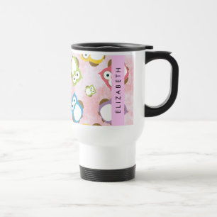 Caneca Térmica Corujas Bonitas, Padrões De Coruja, Corujas Colori