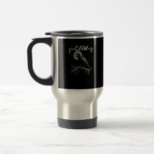 Caneca Térmica Corvo F-Caw-F Pássaro Engraçado Humor de Corvo Tri
