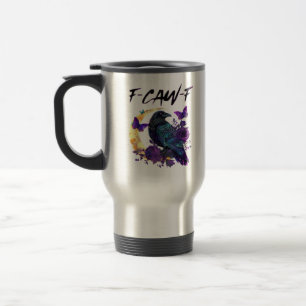 Caneca Térmica Corvo F Caw F Pássaro Engraçado Lua Design Gótico