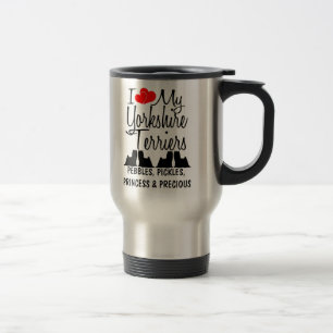 Caneca Térmica Costume Amo Meu Quatro Terriers De Yorkshire Mug