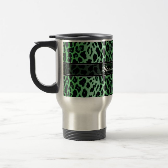 Caneca Térmica Costume animal do impressão do leopardo verde (Esquerda)