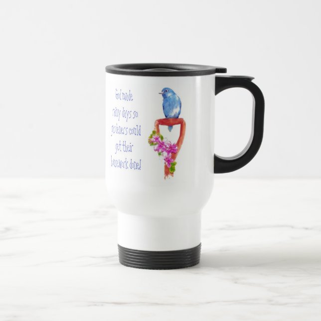 Caneca Térmica Cota Engraçada De Jardinagem, Bluebird (Direita)
