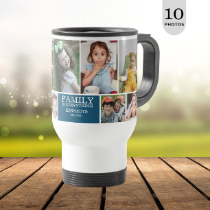 Caneca Térmica Cota Personalizada da Família Colagem de Fotos 10 