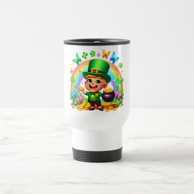 Caneca Térmica Cotovelo-Arco-Íris Cujo duto é Dourado (Centro)
