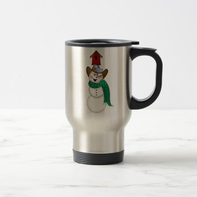 Caneca Térmica Cowboy Snowman com Birdhouse (Direita)