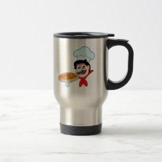 Caneca Térmica Cozinheiro chefe dos desenhos animados com pizza