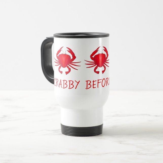 Caneca Térmica Crabby Antes Do Café Red Baltimore Maryland (Frente Esquerda)
