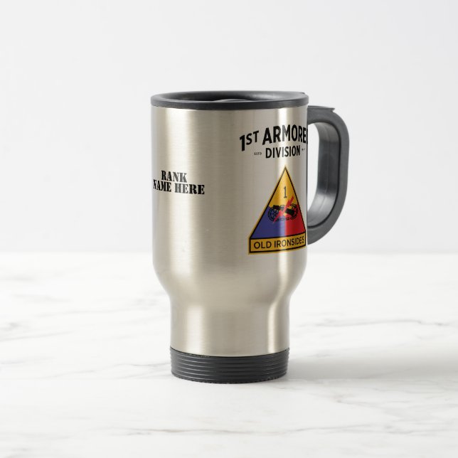 Caneca Térmica crachá da Divisão Armored de 1rua "Velhinhos" (Frente Esquerda)