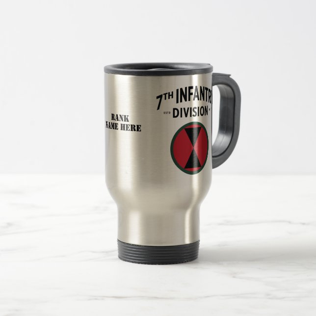 Caneca Térmica Crachá da Divisão de Infantaria 7 (Frente Esquerda)