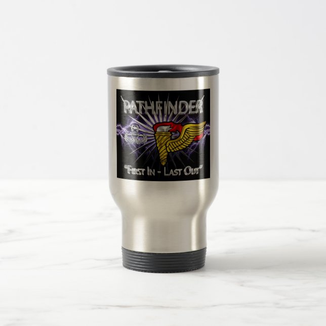 Caneca Térmica Crachá Pathfinder-"Primeiro na Última Saída" (Centro)