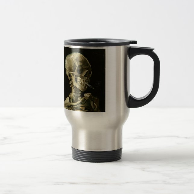 Caneca Térmica Crânio com cigarro por Van Gogh (Direita)