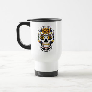 Caneca Térmica Crânio de Rosa Amarelo
