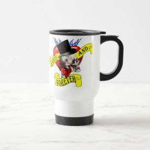 Caneca Térmica Crânio gótico romântico, Dias de os namorados ador