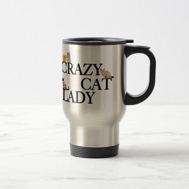 Caneca Térmica Crazy Cat Lady (Direita)