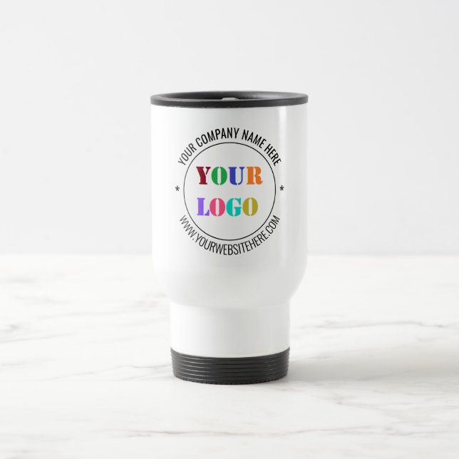 Caneca Térmica Create Your Branded Business Travel Mug Template (Centro)