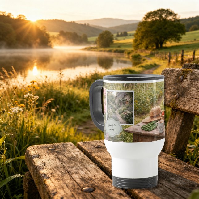 Caneca Térmica Create your own Coffee before gardening photo (Create your own Coffee before gardening photo Travel Mug. You can add your own photo, name and text.)