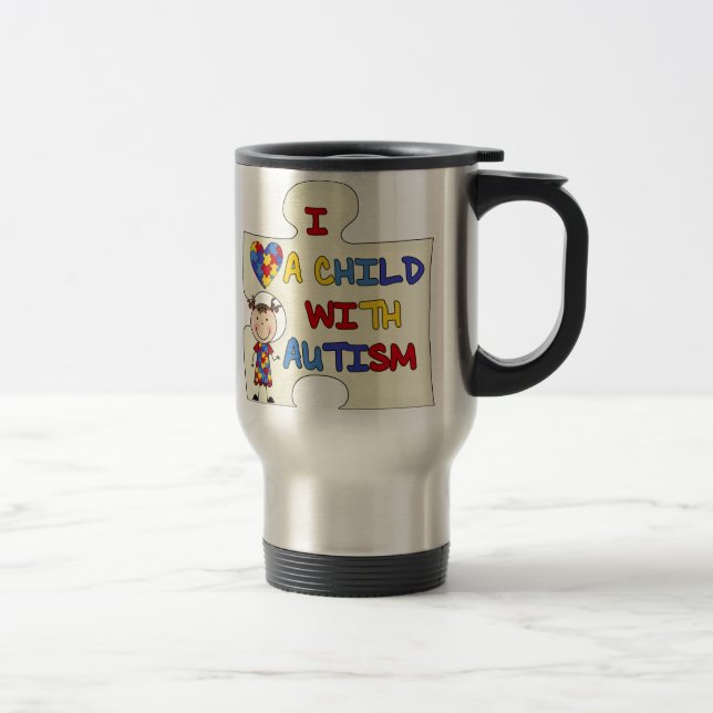 Caneca Térmica Criança com a menina triguenha 2 do autismo (Direita)