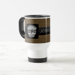 Caneca Térmica Criar sua própria foto rústica da graduação de