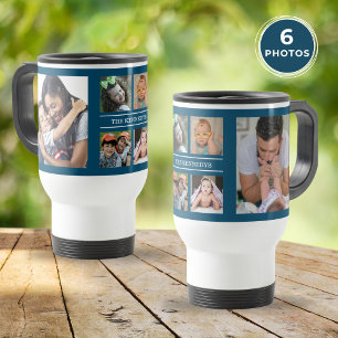 Caneca Térmica Crie seu próprio 6 Azul da família de colagem de f