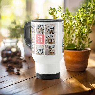 Caneca Térmica Crie Seu Próprio Colagem de Instagram com Monogram