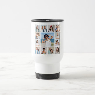 Caneca Térmica Crie Sua Própria Colagem de 13 Fotos