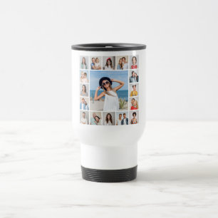 Caneca Térmica Crie Sua Própria Colagem de 17 Fotos