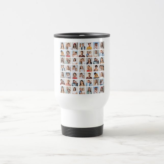 Caneca Térmica Crie Sua Própria Colagem de 49 Fotos (Centro)