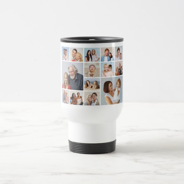 Caneca Térmica Crie Sua Própria Colagem De Fotos 14 (Centro)