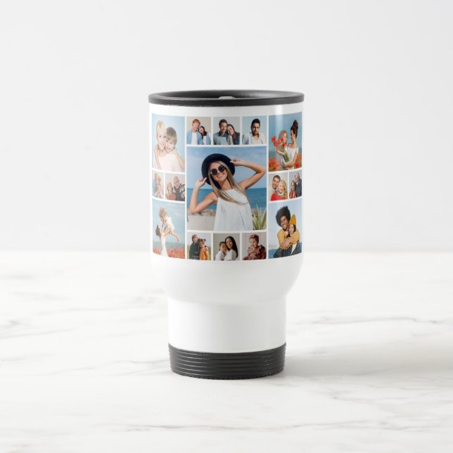 Caneca Térmica Crie Sua Própria Colagem De Fotos 15 (Centro)