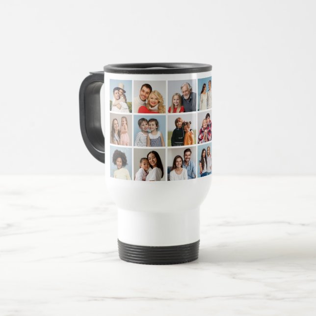 Caneca Térmica Crie Sua Própria Colagem De Fotos 18 (Frente Esquerda)