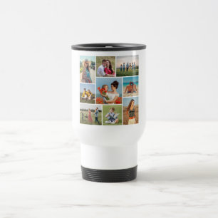 Caneca Térmica Crie sua própria colagem de fotos de 9