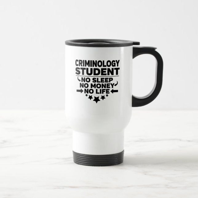 Caneca Térmica Criminologia Estudante Sem Sono Sem Dinheiro Sem V (Direita)