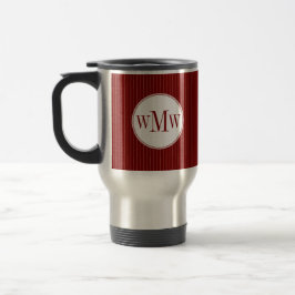 Caneca Térmica Crimson Pinstripe Monograma Mug