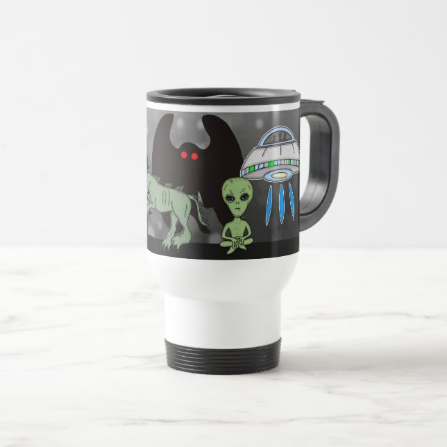 Caneca Térmica Criptid, OVNI, Pé Grande, Chupacabra, Alienígena M (Frente Esquerda)