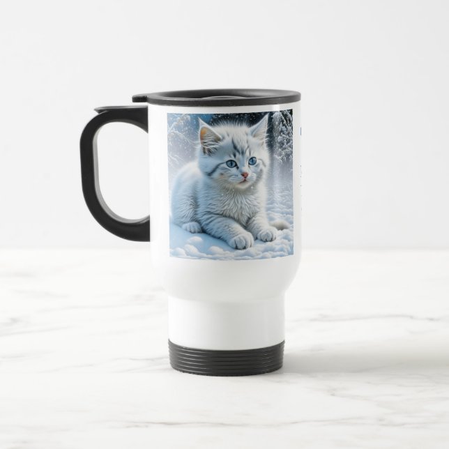 Caneca Térmica Cristóvão branco sofisticado personalizado na neve (Esquerda)