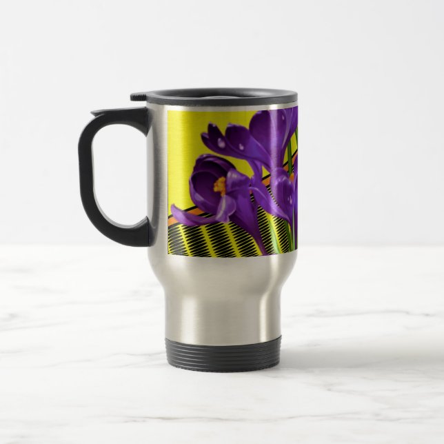 Caneca Térmica Crocus Floral/Design Geométrico (Esquerda)