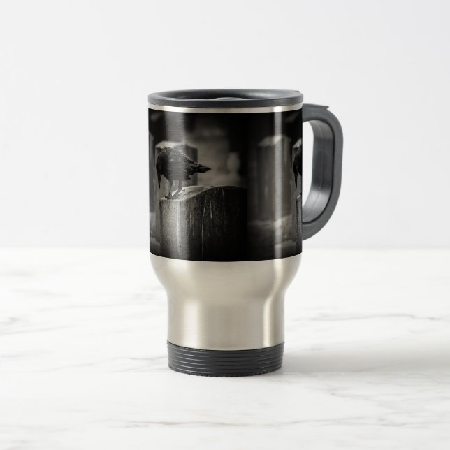 Caneca Térmica Crow do Cemitério de Queda (Frente Esquerda)